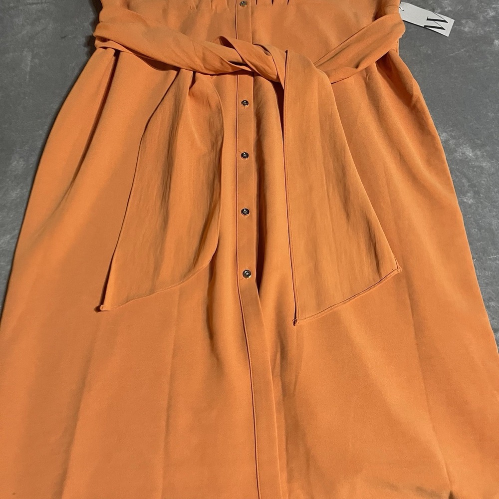 Worthington Dress‎  Womens 2X Orange Button Up Tie Waist Beach Boho Coastal - Picture 3 of 7